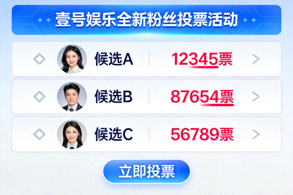 壹号娱乐全新粉丝投票活动界面截图，显示投票选项与实时票数